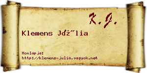 Klemens Júlia névjegykártya